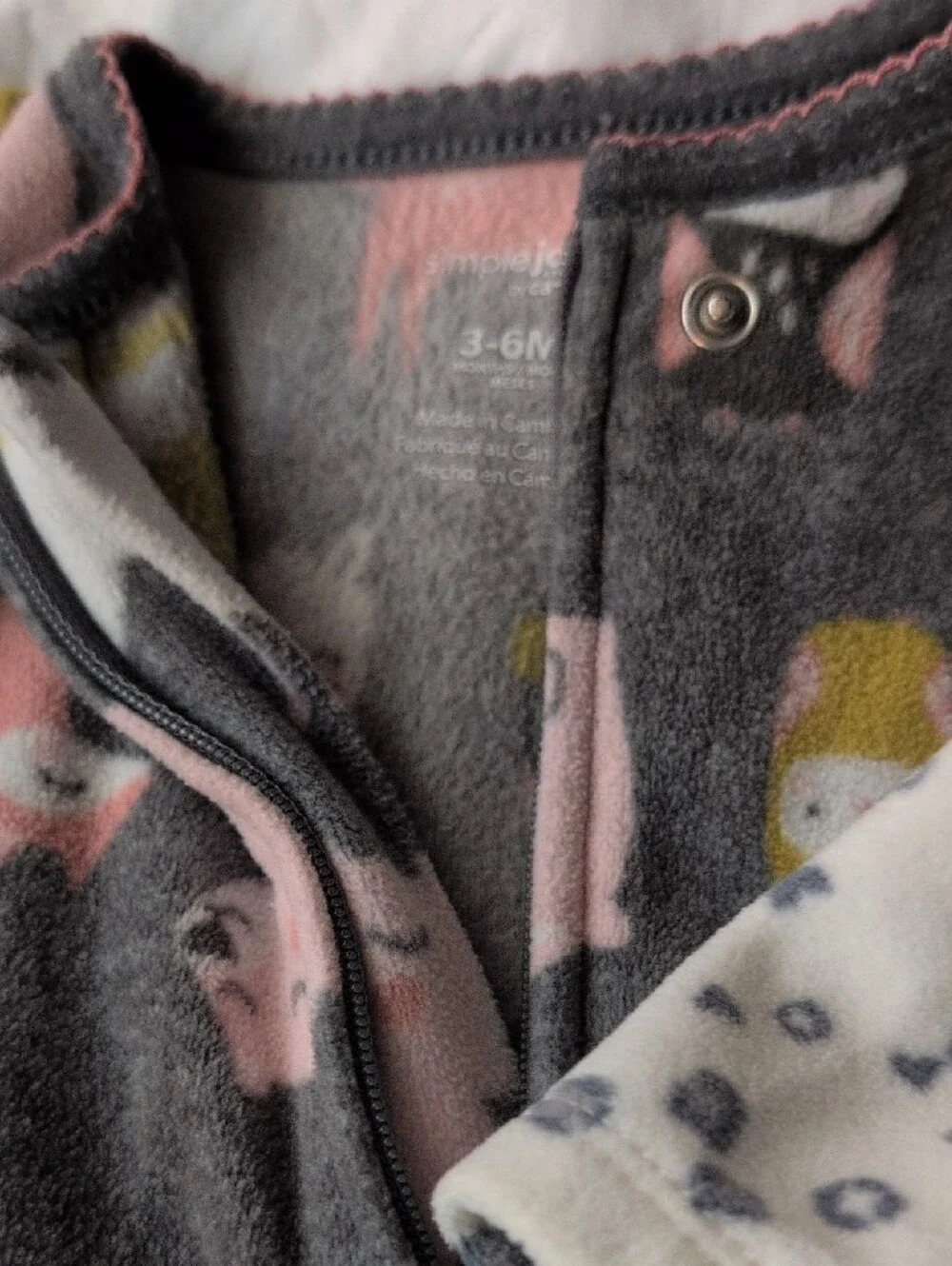 3 Carter's Fleece Baby Sleepers 3-6M